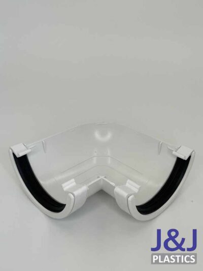 90° Half Round Gutter Angle-White
