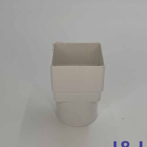 Sq/Rnd Down Pipe Adaptor-White