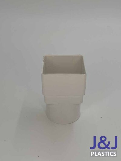 Sq/Rnd Down Pipe Adaptor-White