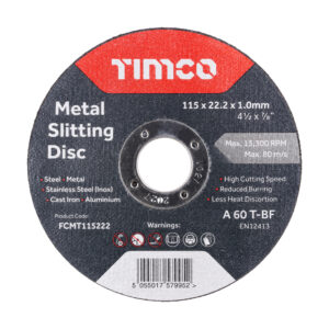 Timco- Metal Cutting Disc 115 x 22.2 x 2.5