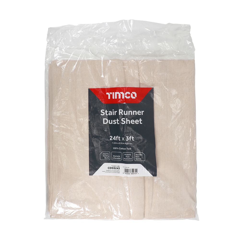Timco- Stair Runner Dust Sheet 24ft x 3ft