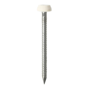 Timco- White 30mm Polytop Pins