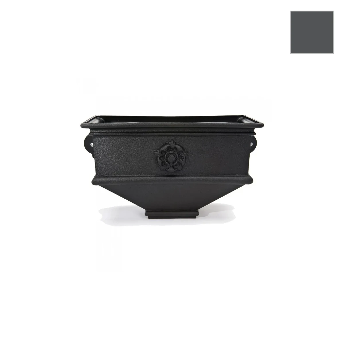 Ci Long Box Planter with Tudor Rose Graphite
