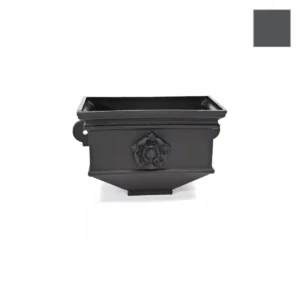 Ci Short Box Planter with Tudor Rose Graphite