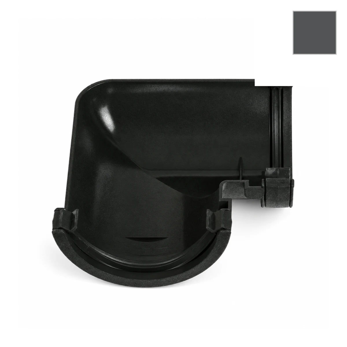 Ci Round Fabricated Gutter Bend Graphite