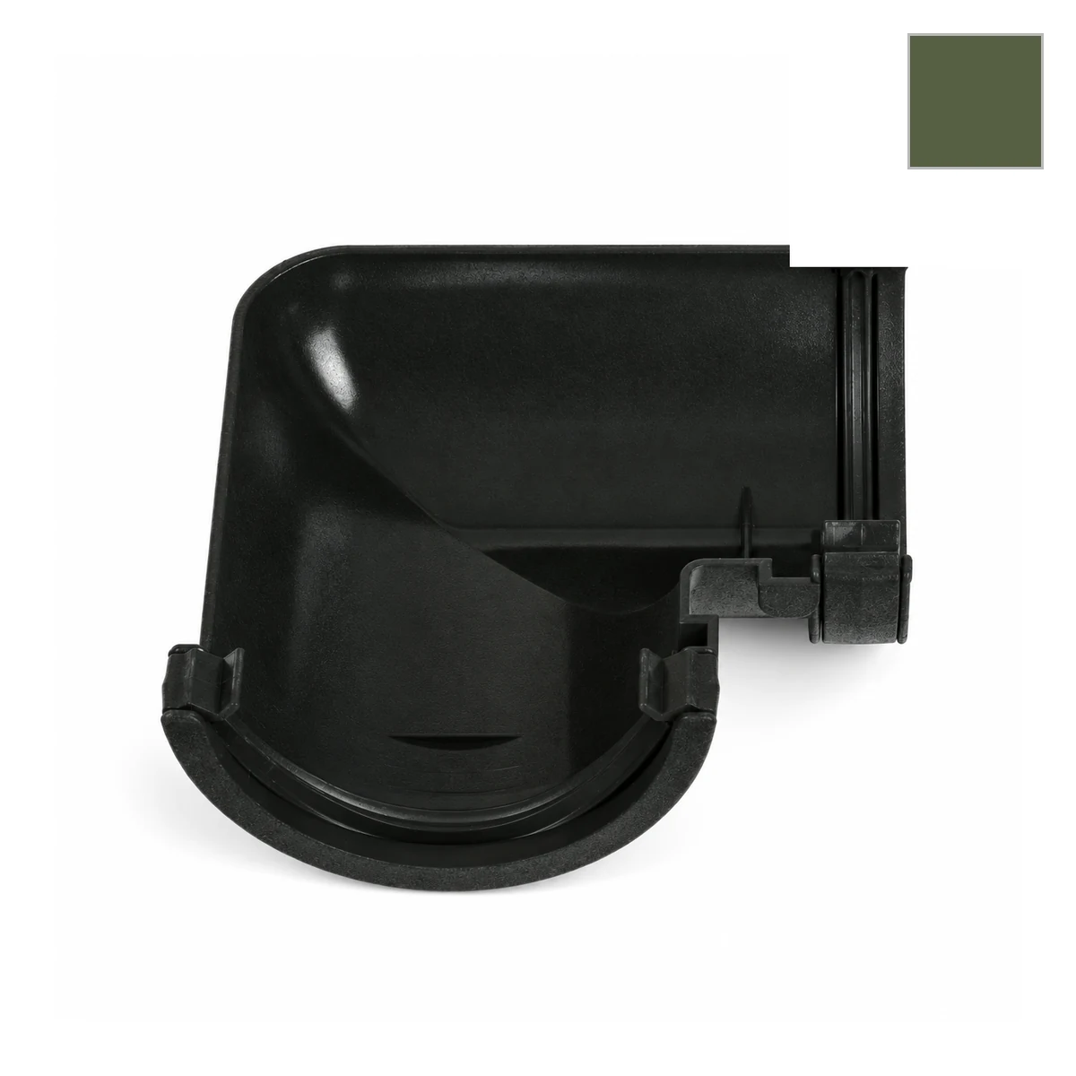 Ci Round Fabricated Gutter Bend Olive Grn