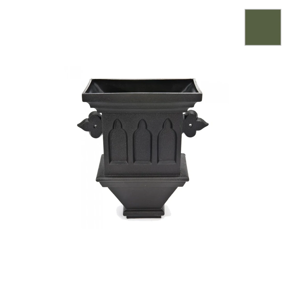 Ci Wall Gothic Planter Olive Grn