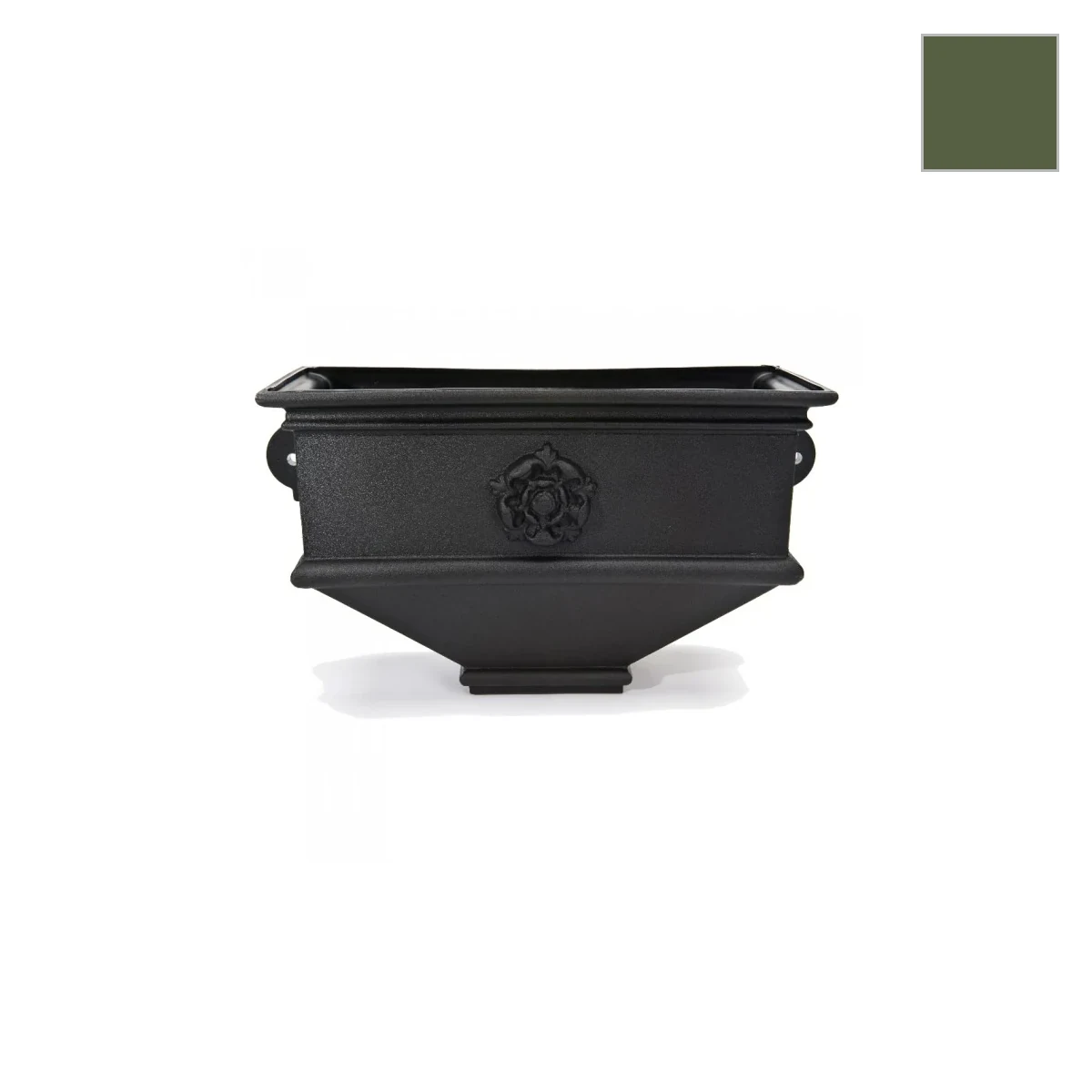 Ci Long Box Planter w/ Tudor Rose Olive Grn