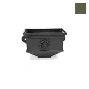 Ci Short Box Planter w/ Tudor Rose Olive Grn