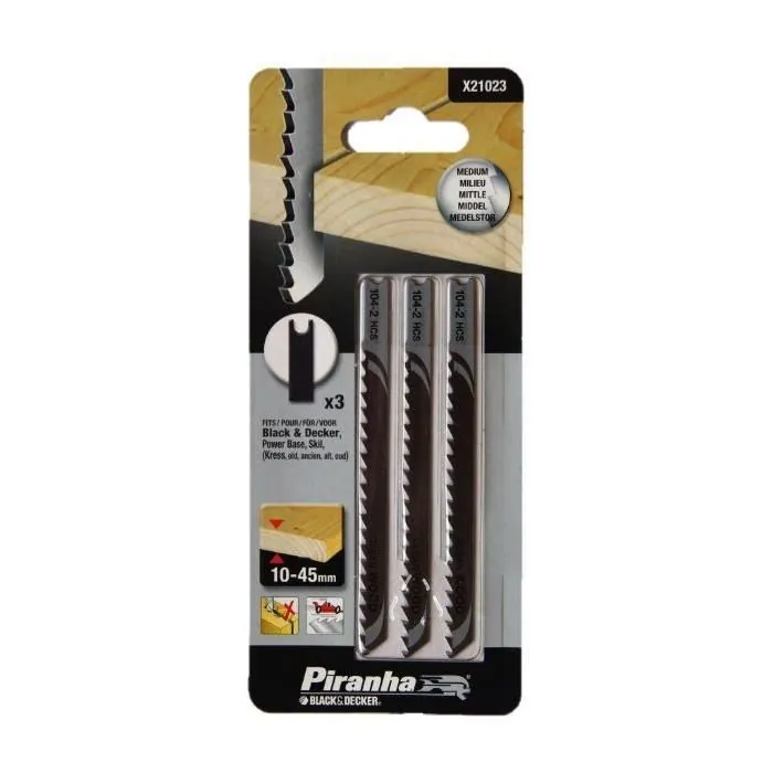 X21023 Medium Wood Jigsaw Blades 100mm Pack of 3