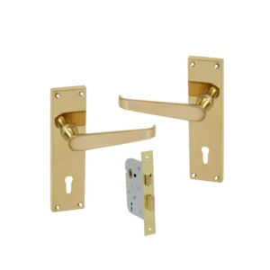 Backplate Handle Lock - Modular Brass Finish