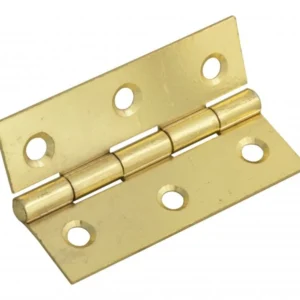 Butt Hinge Brass Finish 75mm (3in) Pack of 2