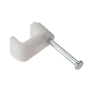Cable Clip Flat White 0.75mm Box 100