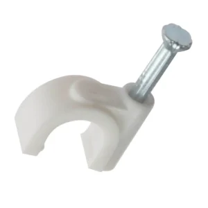 Cable Clip Round White 12-14mm Box 100