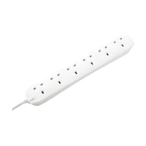Extension Lead 240V 6-Gang 13A White 2m